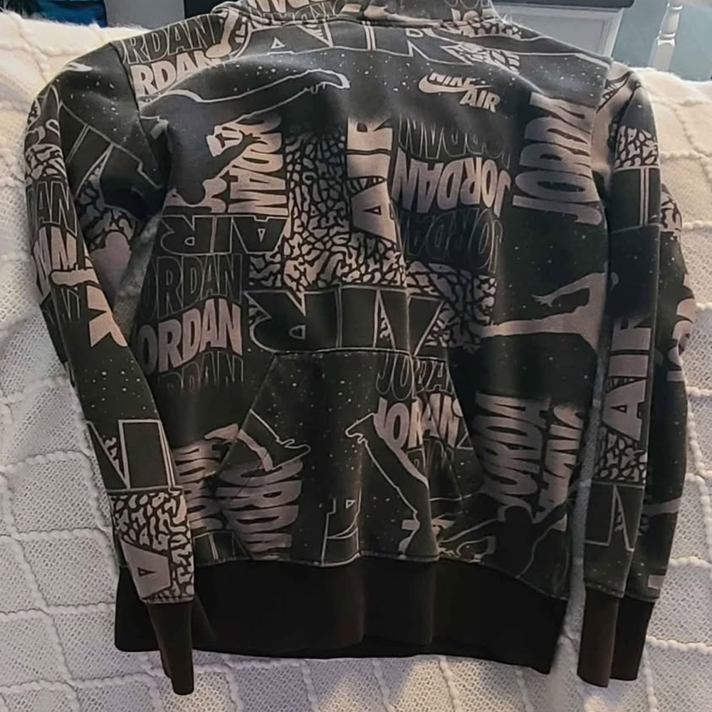 Nike Air Jordan Black and Gray Hoodie